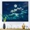 Designart - Full Moon In Cloudy Night Sky II - Nautical & Coastal Canvas Wall Art Print